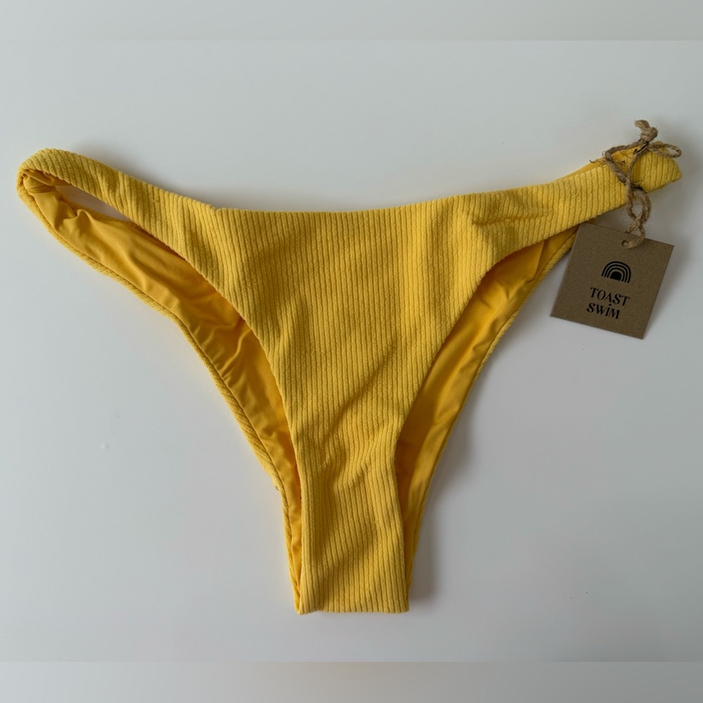 NWT Free People x Toast Swim Ribbed High Hip Bikini Bottom Sunset Rib Small - Picture 7 of 12